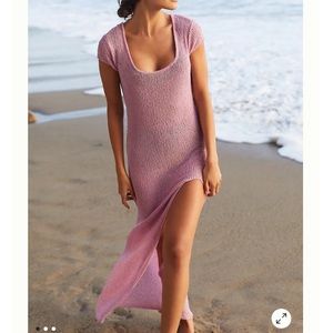 NWT Anthropologie + L Space Lilac Cover-Up Maxi Dress in Lilac Purple